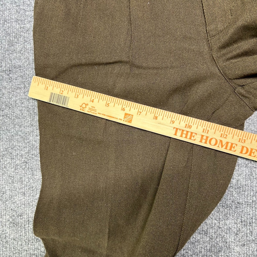 Cherokee Pleated Khakis Pants Men's Dark Khaki Cotton Cuffed Hems - 33X28.5 - Picture 5 of 10